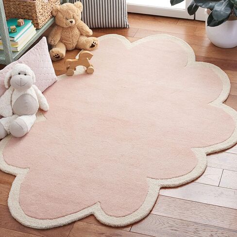 SAFAVIEH Kids Collection 3' x 5' Grey/Ivory SFK913C Handmade Cloud Wool Area Rug in Saudi Arabia