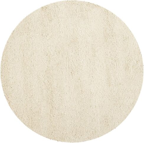 سجادة SAFAVIEH California Premium Shag مقاس 8'6 بوصة عاجية مستديرة SG151 غير قابلة للتساقط لغرفة المعيشة وغرفة النوم وغرفة الطعام ومدخل القطيفة بسمك 2 بوصة in Saudi Arabia