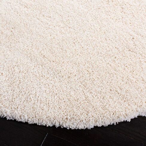 سجادة SAFAVIEH California Premium Shag مقاس 8'6 بوصة عاجية مستديرة SG151 غير قابلة للتساقط لغرفة المعيشة وغرفة النوم وغرفة الطعام ومدخل القطيفة بسمك 2 بوصة in Saudi Arabia