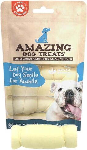 Amazing Dog Treats - Beef Cheek Rolls (6 Inch Regular - 8 Pcs) - No Hide - Safe Rawhide Alternative Dog Chew - Great for Power Chewers - Long Lasting Dog Chew - No Splinters - Retriever Rolls For Dogs in Saudi Arabia