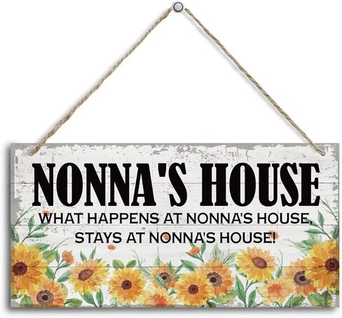Vintage Ya Ya's House What Happens at Ya Ya's House, Stays at Ya Ya's House Wood Decor Sign, Hanging Printed Wooden Plaque Decor, Rustic Home Decor Sign, Ya Ya Decor, Gift for Grandma 12x6 in in Saudi Arabia