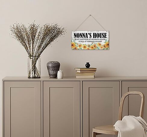 Vintage Ya Ya's House What Happens at Ya Ya's House, Stays at Ya Ya's House Wood Decor Sign, Hanging Printed Wooden Plaque Decor, Rustic Home Decor Sign, Ya Ya Decor, Gift for Grandma 12x6 in in Saudi Arabia
