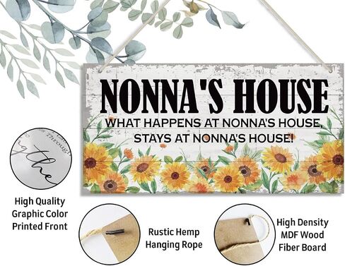 Vintage Ya Ya's House What Happens at Ya Ya's House, Stays at Ya Ya's House Wood Decor Sign, Hanging Printed Wooden Plaque Decor, Rustic Home Decor Sign, Ya Ya Decor, Gift for Grandma 12x6 in in Saudi Arabia