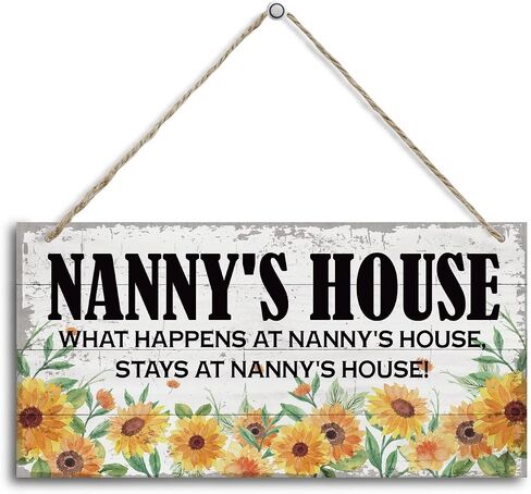 Vintage Ya Ya's House What Happens at Ya Ya's House, Stays at Ya Ya's House Wood Decor Sign, Hanging Printed Wooden Plaque Decor, Rustic Home Decor Sign, Ya Ya Decor, Gift for Grandma 12x6 in in Saudi Arabia