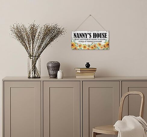 Vintage Ya Ya's House What Happens at Ya Ya's House, Stays at Ya Ya's House Wood Decor Sign, Hanging Printed Wooden Plaque Decor, Rustic Home Decor Sign, Ya Ya Decor, Gift for Grandma 12x6 in in Saudi Arabia