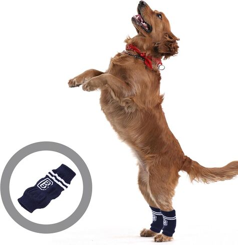 POPETPOP Dog Leg Warmers - 4pcs Knitted Pet Leg Warmers Pet Dog Elbow Protector Dog Leg Cover Dog Leg Sleeve Leg Support Protectors Leg Warmers for Dogs Cats in Kuwait