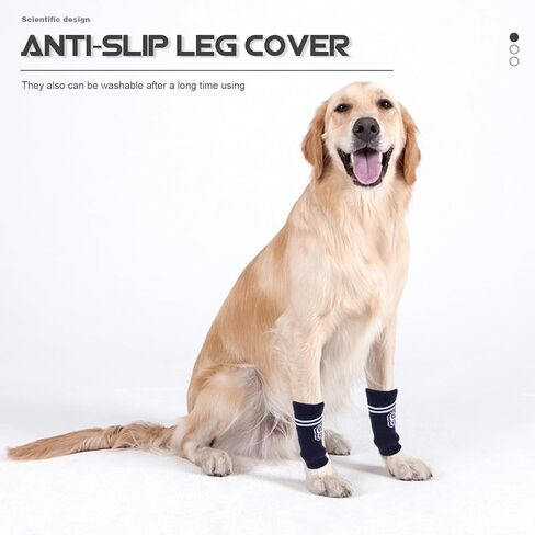 POPETPOP Dog Leg Warmers - 4pcs Knitted Pet Leg Warmers Pet Dog Elbow Protector Dog Leg Cover Dog Leg Sleeve Leg Support Protectors Leg Warmers for Dogs Cats in Kuwait