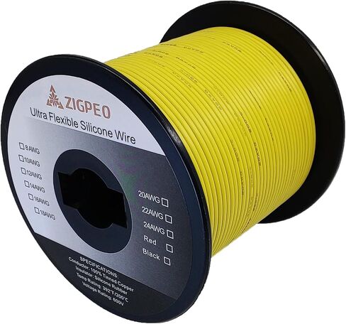 سلك سيليكون 12 AWG بطول 50 قدم، سلك نحاسي مجدول مرن للغاية 12 قياس، درجة حرارة عالية 392 درجة فهرنهايت 600 فولت - RC، السيارات، البطارية | موصل نحاسي معلب - بكرات حمراء بطول 25 قدمًا وأسود بطول 25 قدمًا in Saudi Arabia