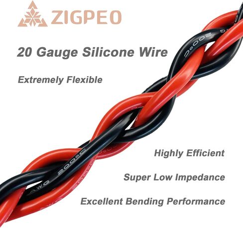 سلك سيليكون 12 AWG بطول 50 قدم، سلك نحاسي مجدول مرن للغاية 12 قياس، درجة حرارة عالية 392 درجة فهرنهايت 600 فولت - RC، السيارات، البطارية | موصل نحاسي معلب - بكرات حمراء بطول 25 قدمًا وأسود بطول 25 قدمًا in Saudi Arabia
