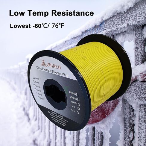 سلك سيليكون 12 AWG بطول 50 قدم، سلك نحاسي مجدول مرن للغاية 12 قياس، درجة حرارة عالية 392 درجة فهرنهايت 600 فولت - RC، السيارات، البطارية | موصل نحاسي معلب - بكرات حمراء بطول 25 قدمًا وأسود بطول 25 قدمًا in Saudi Arabia