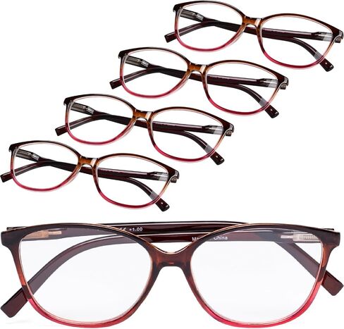 GUD Large Reading Glasses Women 5 Pairs Ladies Readers Cat-eye Eyeglasses Reading in Saudi Arabia