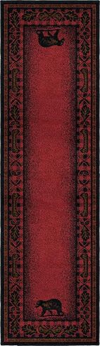 سجادة منطقة المشي من Rug Empire Rustic Lodge Cabin Bear Walk، مقاس 5'3"x7'3" in Saudi Arabia