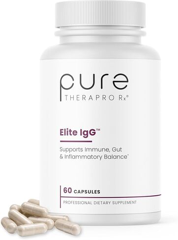 مسحوق مكملات الغلوبولين المناعي النقي Therapro Rx Elite IgG، 60 وجبة، 1100 مجم IgG، IGA وIgM من الجلوبيولين المناعي المشتق، بدون نكهة، الغلوتين، الألبان والكائنات المعدلة وراثيًا، بديل مكملات اللبأ in Kuwait