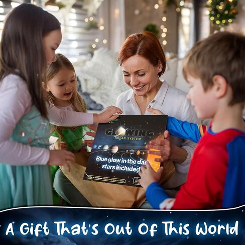 Glow in The Dark Stars and Planets, Bright Solar System Wall Stickers with Astronaut - Ceiling Decals for Kids Bedroom Any Room,Shining Space Decoration, Birthday Christmas Gift for Boys and Girls in Saudi Arabia