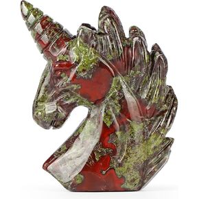 Artistone 2" Unicorn Hand Carved Crystal Gemstone Statue Figures Sculpture Collection Hand Carved Reiki Healing Crystal Stone(Purple Lepidolite)