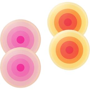 Drink Coasters 5Pcs Coasters for Coffee Table, Acrylic Coaster Set Round Funny Coasters Decorative Coasters Cup Mat (5 color)