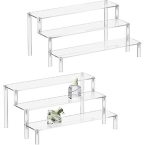 Acrylic Display Risers,Perfume Organizer,Display Riser,Cupcake Display Stand Steps, Organizer Shelf Stand for Figures, Dessert, Cosmetics, Lotion, Cream and Cologne Organizer