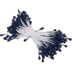 PATIKIL 3mm Double Heads Flower Stamen, 150 Pcs Artificial Flower Stamen Pistil Matt Pearl Floral Stamen for DIY Christmas Card Wedding Decoration, White