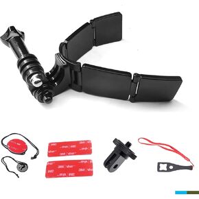 Motorcycle Helmet Chin Mount Kits Compatible with GoPro Hero 12 11 10 9 8 7 (2018) 6 5 Hero Black, Session, MAX, Insta360, Xiaomi Yi, SJCAM, Campark & Other Action Camera