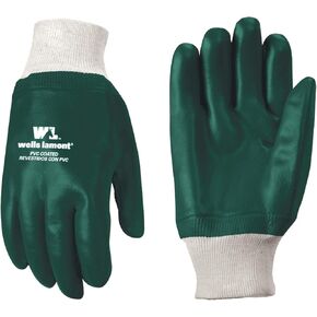 Wells Lamont Heavy Duty 18" PVC Coated Work Gloves | Chemical & Liquid Resistant, Cotton Lined | Men's Large