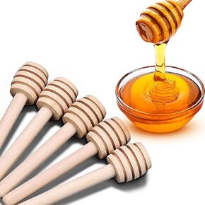 Honey Dipper Stick,mini honey dipper,50 PCS 3 inch Wooden Honey Dipper Stick,Honey Stirrer Honey Wand for honey Collecting Dispensing Drizzling Jar Portable and Wedding Party
