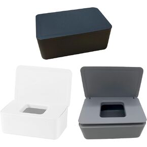 DEF 4 Pack Wipes Dispenser Baby Wipes Case Sealed Keeps Wet Tissue Fresh Flushable Case Holders Easy Open and Close Non-Slip for Desk Office Dorm Kitchen Washroom Vanity
