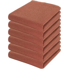 PurpleEssencs Waffle Weave Kitchen Towel, 100% Cotton - 15 x 25 Inches, with Hanging Loop Ultra Soft Absorbent Quick Drying Dish Cloth, Tea and Hand Towels for Kitchen, 4 - Pack - Dark Grey