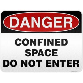 Danger Confined Space Do Not Enter Sign, 10x14 Inches, Rust Free .040 Aluminum, Fade Resistant, Made in USA by My Sign Center