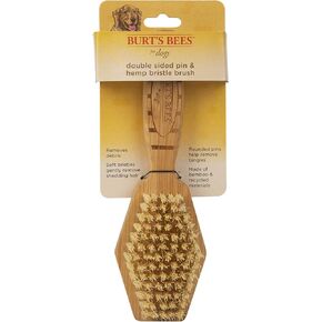 Burt's Bees for Pets Double Sided Pin & Hemp Bristle Dog Brush | Best All-Purpose Dog Brush To Reduce Shedding | Great for All Small Dogs And Puppies | Ideal for Daily Grooming