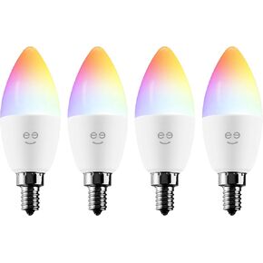 لمبة Geeni LUX Edison B11 Filament WiFi LED الذكية، شمعدان B11، 4 وات، قاعدة E12، قابلة للتعتيم، ضوء أبيض، متوافق مع Amazon Alexa وGoogle Home - لا يتطلب محورًا - 4 عبوات