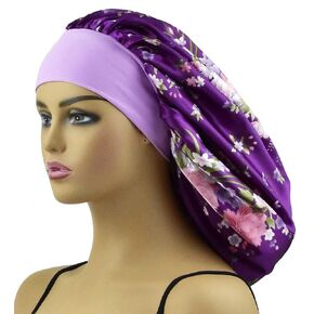 Silk Bonnet for Sleeping Women Long Hair Bonnet Satin Bonnet Hat Extra Large Sleep Cap for Braids XL Shower Silk Night Cap