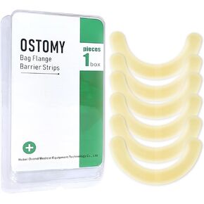 Stoma Barrier Strips, Elastic Barrier Strips, Hydrocolloid Skin Extender Strips for Colostomy Bags, Universal Waterproof Barrier Extender for Sealing Ostomy Stoma Bag Odor, Pack of 20