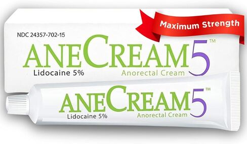 AneCream5-5% Lidocaine Numbing Cream Maximum OTC Strength, Medical Grade, Topical Anesthetic Pain Numbing Cream 15-Gram Tube, Local and Anorectal Uses, Hemorrhoid Treatment in Saudi Arabia