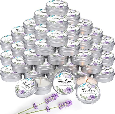 MTLEE 50 Pcs Wedding Candles Gift Wedding Favors for Guests 1 Oz Lavender Scented Soy Wax Candle Aromatherapy Candle Favors for Bridal Shower Rustic Wedding Party Guests (Orange Color,Fall in Love) in Saudi Arabia