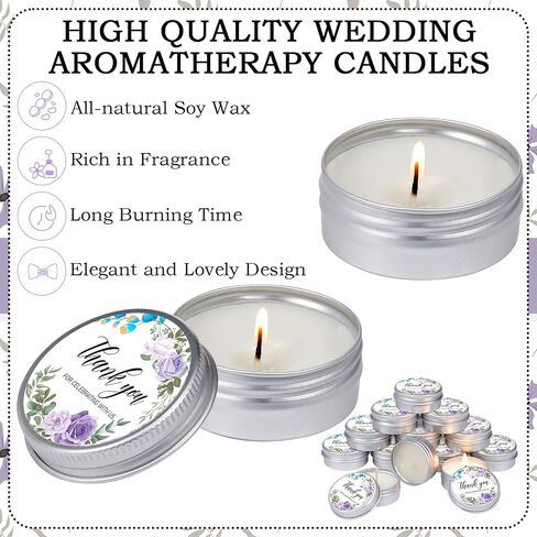 MTLEE 50 Pcs Wedding Candles Gift Wedding Favors for Guests 1 Oz Lavender Scented Soy Wax Candle Aromatherapy Candle Favors for Bridal Shower Rustic Wedding Party Guests (Orange Color,Fall in Love) in Saudi Arabia