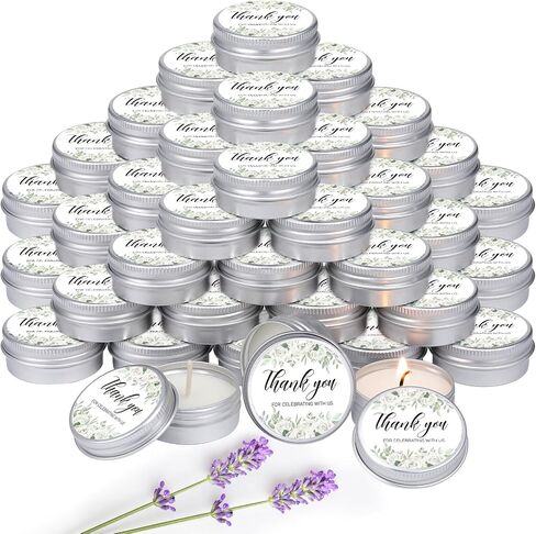 MTLEE 50 Pcs Wedding Candles Gift Wedding Favors for Guests 1 Oz Lavender Scented Soy Wax Candle Aromatherapy Candle Favors for Bridal Shower Rustic Wedding Party Guests (Orange Color,Fall in Love) in Saudi Arabia
