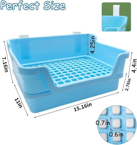 صندوق فضلات أرنب كبير من PINVNBY، صندوق مرحاض بزاوية عميقة على شكل أرنب، مدرب على نونية الحيوانات الصغيرة بطابقين مع خطافات للكبار، خنزير غينيا شينشيلا فيريت سنجاب (وردي) in Kuwait