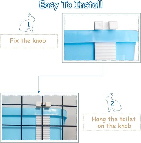 صندوق فضلات أرنب كبير من PINVNBY، صندوق مرحاض بزاوية عميقة على شكل أرنب، مدرب على نونية الحيوانات الصغيرة بطابقين مع خطافات للكبار، خنزير غينيا شينشيلا فيريت سنجاب (وردي) in Kuwait