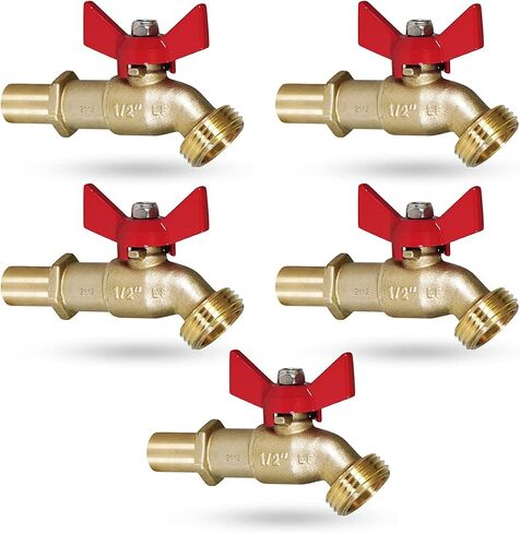 Midline Valve Extended Street Hose Bib Boiler Drain, 3/4’’ SWT/Press, Brass (5 Pack) in Saudi Arabia