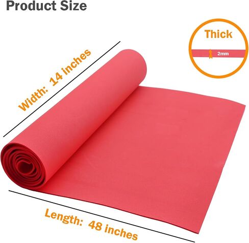 EVA Foam Roll | High Density 85kg/m3 | 2mm Thick | 48"x14" | Ideal for Cosplay, Crafts, DIY Projects (Black 1pcs) in Kuwait