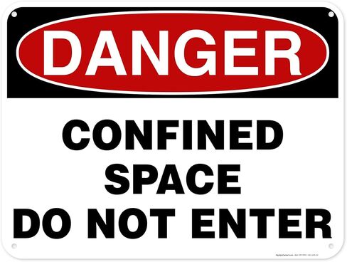 Danger Confined Space Do Not Enter Sign, 10x14 Inches, Rust Free .040 Aluminum, Fade Resistant, Made in USA by My Sign Center in Saudi Arabia