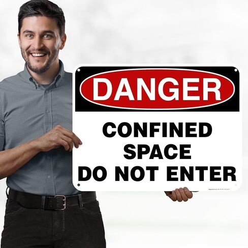 Danger Confined Space Do Not Enter Sign, 10x14 Inches, Rust Free .040 Aluminum, Fade Resistant, Made in USA by My Sign Center in Saudi Arabia