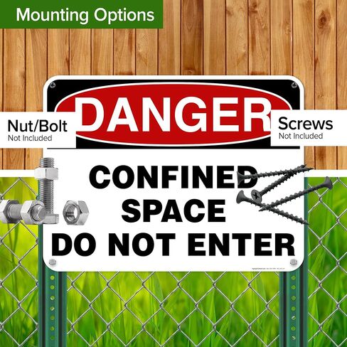 Danger Confined Space Do Not Enter Sign, 10x14 Inches, Rust Free .040 Aluminum, Fade Resistant, Made in USA by My Sign Center in Saudi Arabia