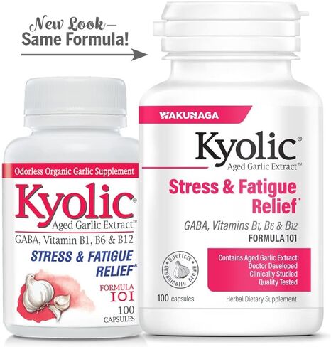 Kyolic Aged Garlic Extract Formula 101, Stress and Fatigue Relief, 100 Tablets (Packaging May Vary) in Saudi Arabia