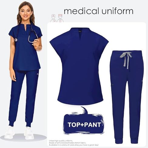 PARRA & CARRUYO - Uniforms for women, with a t-shirt with cap sleeves, elegant mandarin collar and sports pants with jogger in Saudi Arabia