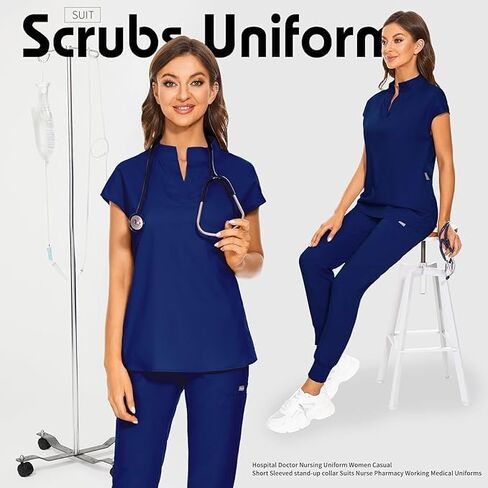 PARRA & CARRUYO - Uniforms for women, with a t-shirt with cap sleeves, elegant mandarin collar and sports pants with jogger in Saudi Arabia