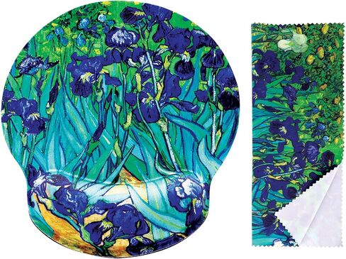 لوحة ماوس Van Gogh Almond Blossom مع حواف مخيطة. تصميم فني كلاسيكي ملون. قاعدة غير قابلة للانزلاق. قماش تنظيف من الألياف الدقيقة لنظارات العين والإلكترونيات. لوحة ماوس رائعة للكمبيوتر المحمول والسفر in Kuwait