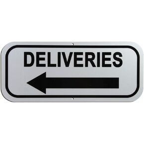 Deliveries Arrow Aluminum Reflective Sign UV Protected and Weatherproof 6 x 14 Inch 0.40 Mil Rust Free (Right)