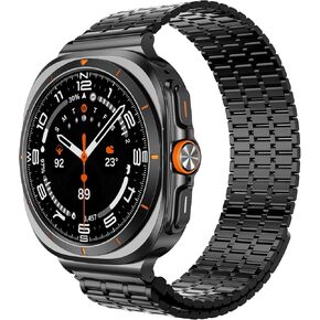 LETOID 20mm Band Design for Samsung Galaxy Watch 6 Classic 47mm 43mm / 6 5 4 44mm 40mm / 5 Pro 45mm / 4 Classic 46mm 42mm / Active 2, Magnetic Stainless Steel Loop Strap Replacement for Men