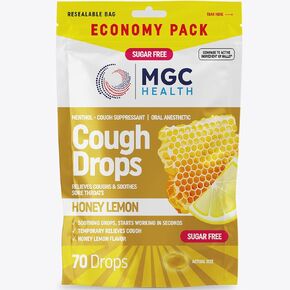 MGC HEALTH - قطرات السعال - قطرات خالية من السكر والليمون والعسل - 420 قطعة (عبوة من 6 قطع)